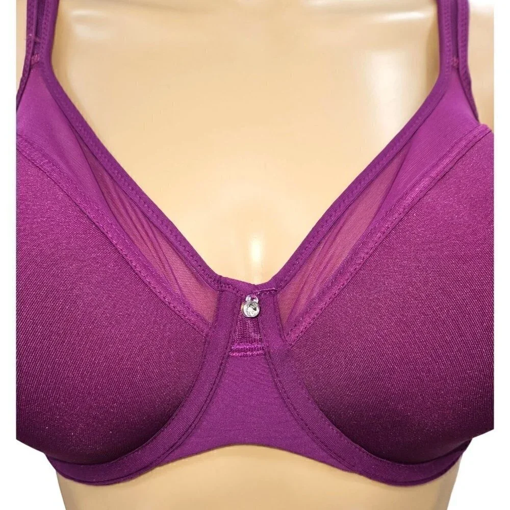 Bali Balconette Bra 36D Underwire One Smooth U Convertible Style 3439 Purple NEW